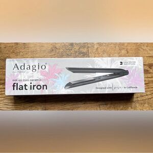 Adagio California Not So Mini Ceramic Flat Iron, Black NEW IN BOX